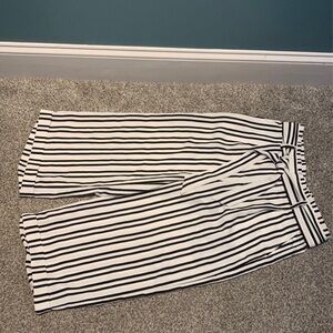Banana Republic black and white striped, cropped pants